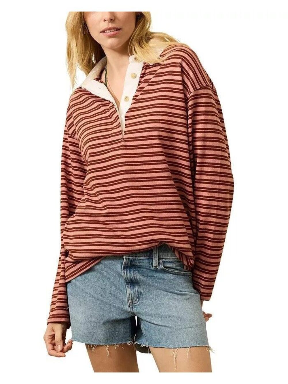 Faherty Women's Hometown Rugby Shirt Striped Polo